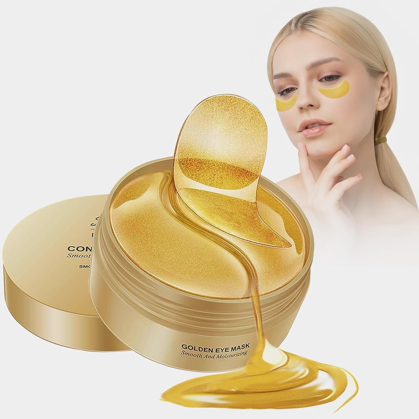 Almohadillas de Gel para Ojos Gold 24K con Colágeno y Ácido Hialurónico